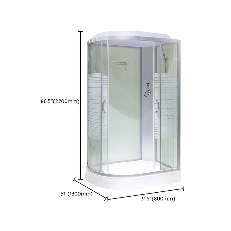 Tempered Glass Left Shower Stall Double Sliding Shower Stall