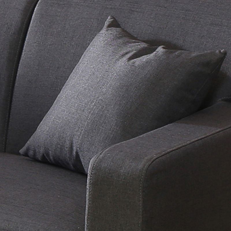 32.67" W Linen Square Arm Sofa Contemporary Standard Sofa with 2 Pillows