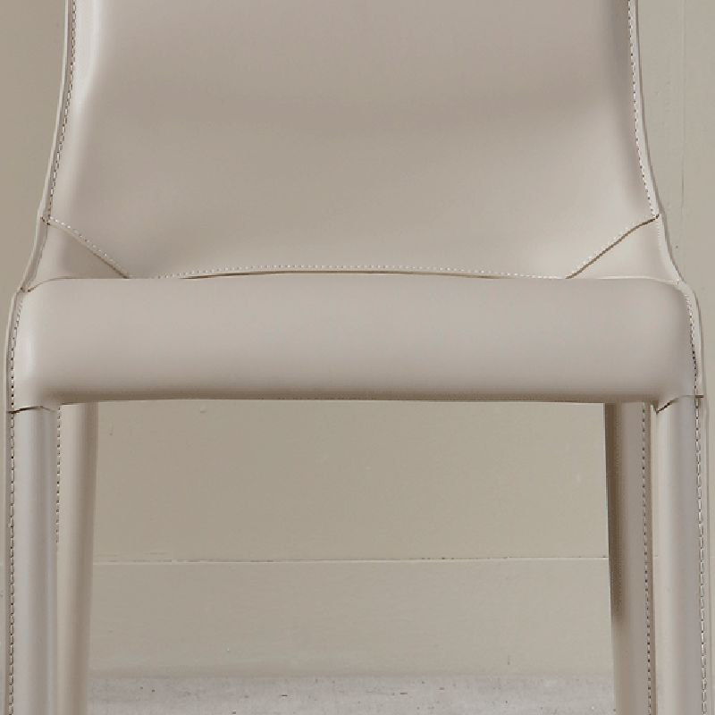 Contemporary Leather Dining Armless Chair Metal Dining Chair for Restaurant Use