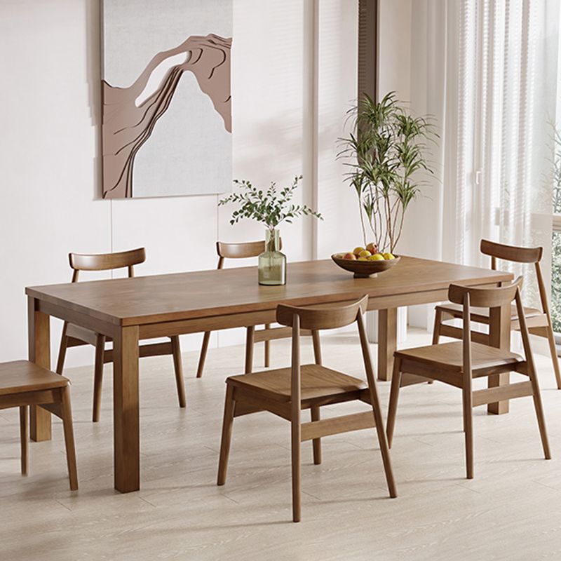 Simplicity Dinette Table Solid Wood Rectangle Dinner Table in Brown