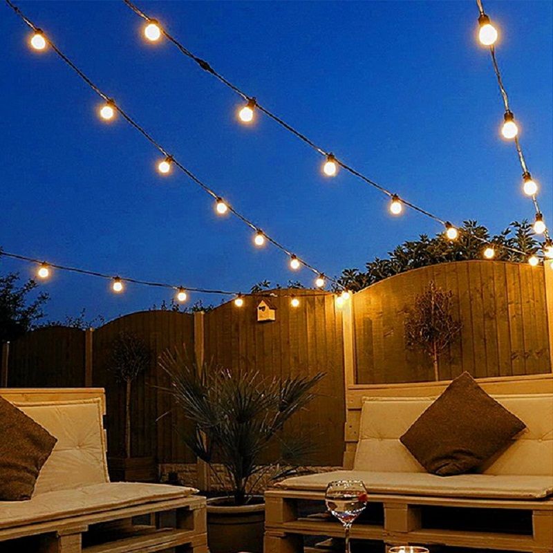 Globe Outdoor LED Fairy Light Plastic Modern Style Solar String Lighting in Black