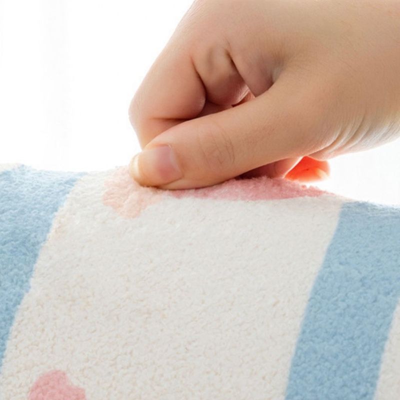 Orange Nordic Rug Polyester Striped Rug Non-Slip Backing Rug for Drawing Room