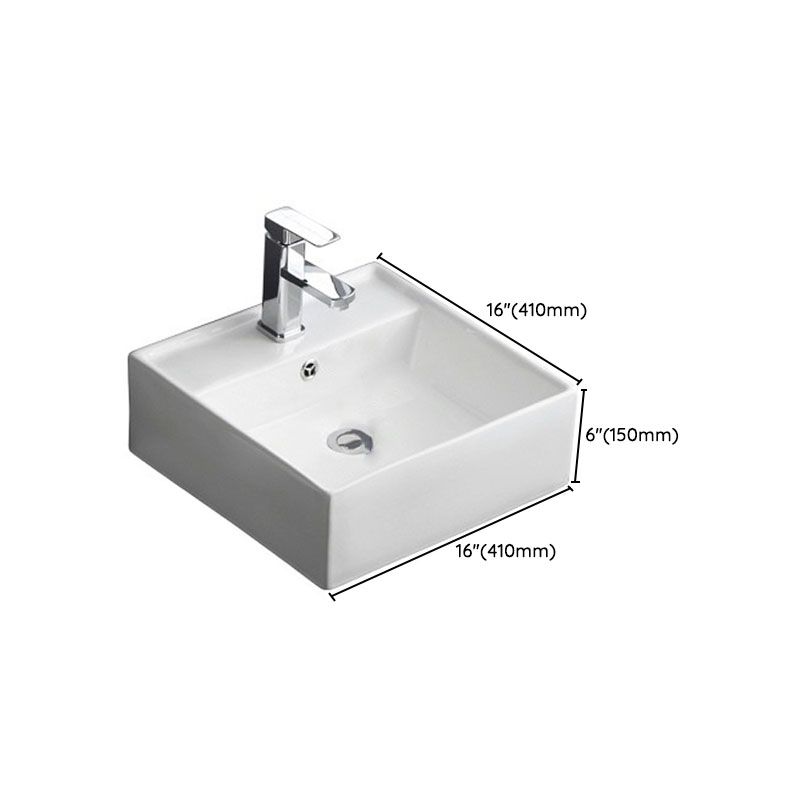 Classical White Bathroom Sink Porcelain Trough Bathroom Sink