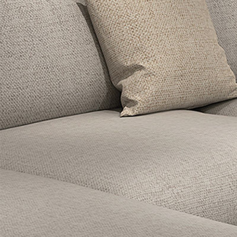 Tufted Back Sectional with Bolster Pillows Sqaure Arm Sectional