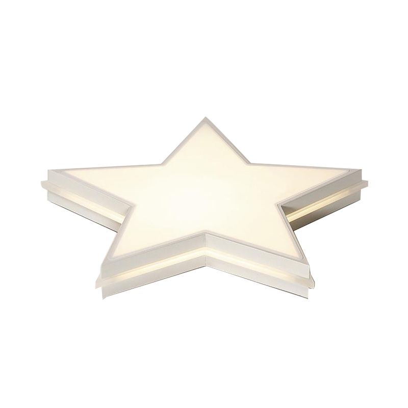 Slim Panel Star Inbouwlamp Kinder acryl LED-plafondlamp in wit voor jongensslaapkamer