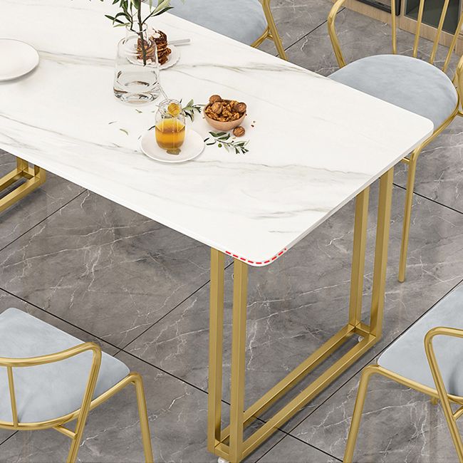 Sintered Stone Home Dining Table Industrial Dining Room Table with Double Pedestal