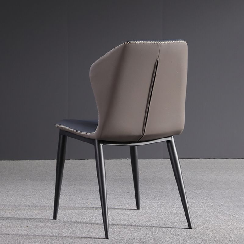 Silla lateral de comedor de cuero contemporánea Silla lateral con respaldo para Brasserie