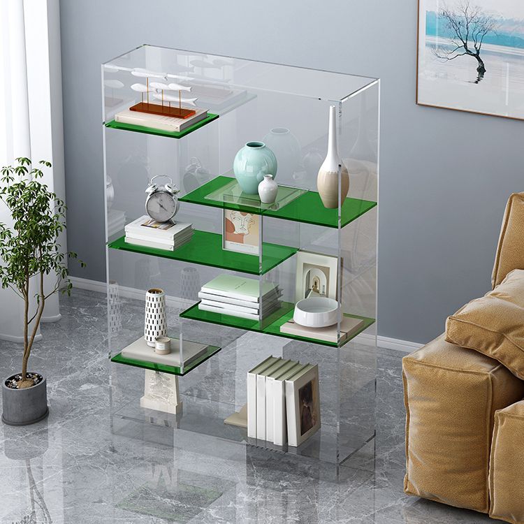 Contemporary Closed Back Standard Bookshelf Acrylic Bookcase
