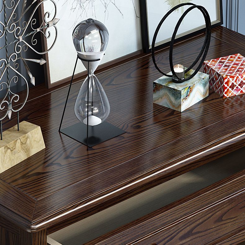 Contemporary Accent Chest with 5 Drawers and Bun Feet in Solid Wood