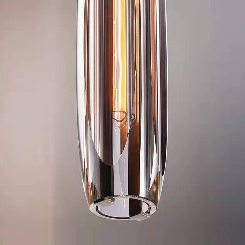 Modern Metal Wall Lighting Fixtures Cylinder Shape Wall Light with Crystal Shade