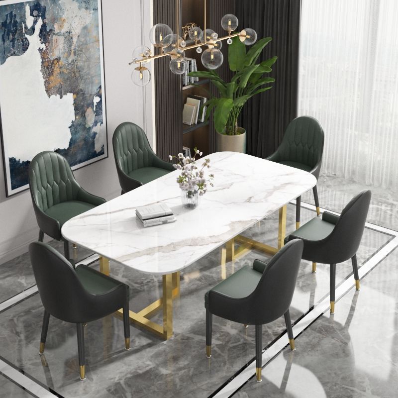 Sillas de comedor de madera Glam, sillas de comedor de piel sintética para uso doméstico (juego de 2)