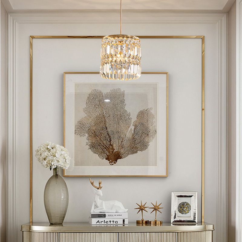 Contemporary Style Hanging Light Crystal Pendent Lighting Fixture for Living Room