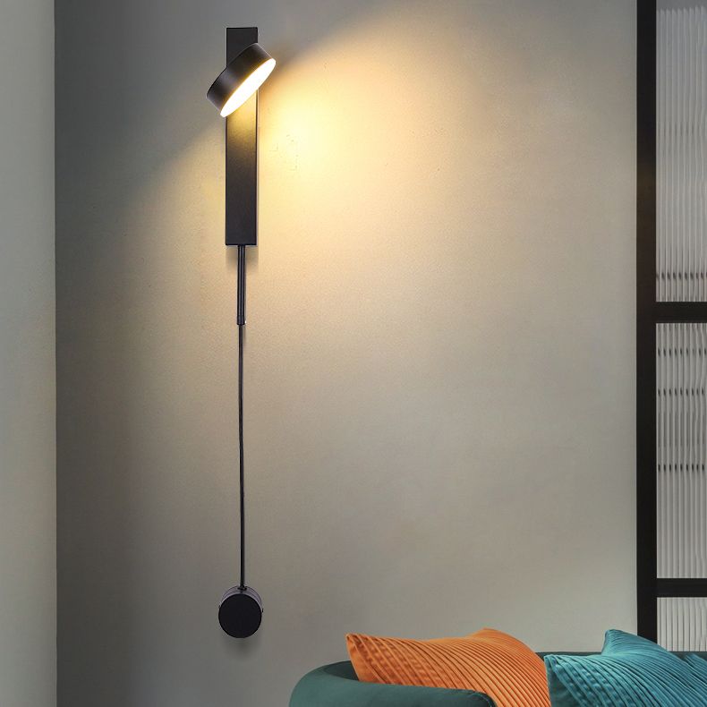 Metal Round Shape Wall Light Modern Style 1 Light Wall Mount Light