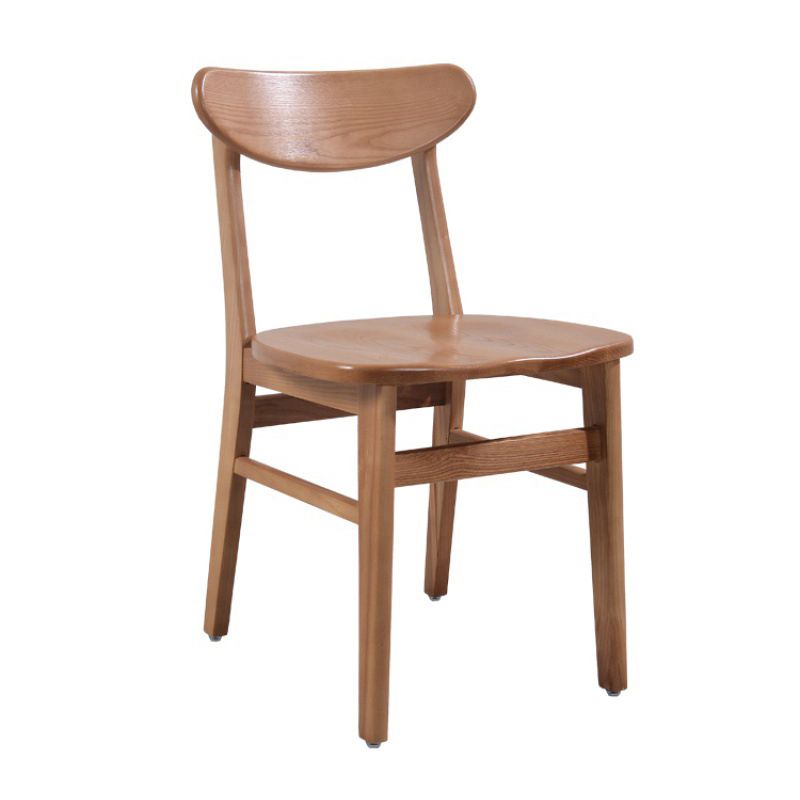 Silla de comedor moderna acabado mate de madera sólida silla sin brazo trasero