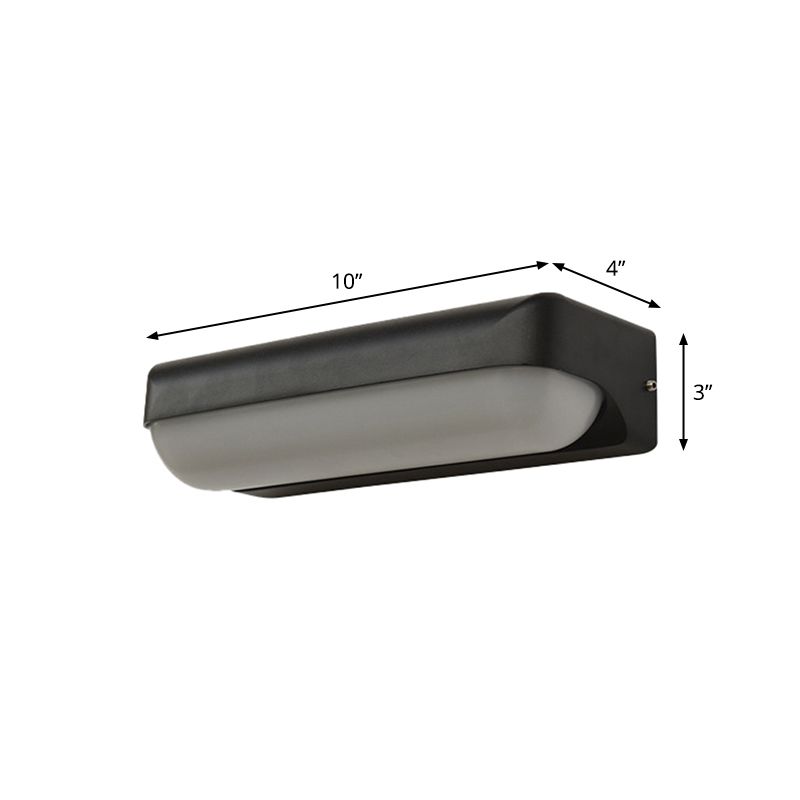 Capsule Flush Wall Sconce Modern Acrylic 1/2-Bulb Doorway Wall Mounted Lamp in Black