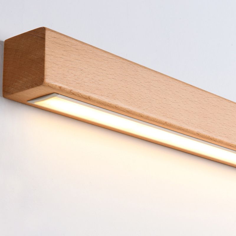 1 Light Linear Wall Sconce Lights Minimalist Wood Wall Mounted Lamp