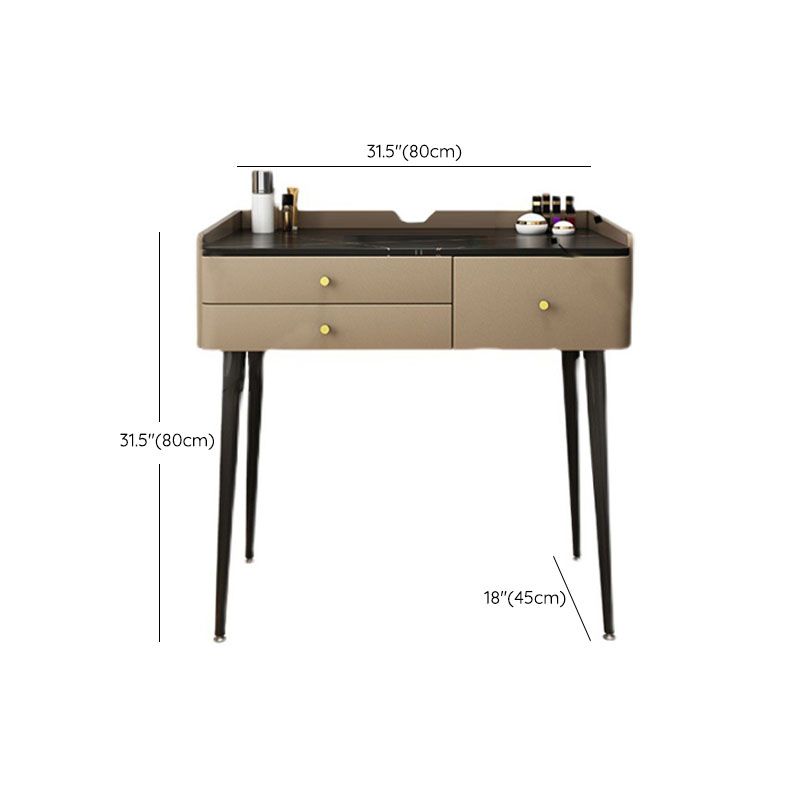 Contemporary Wooden Vanity Dressing Table Slate Top Makeup Vanity Set