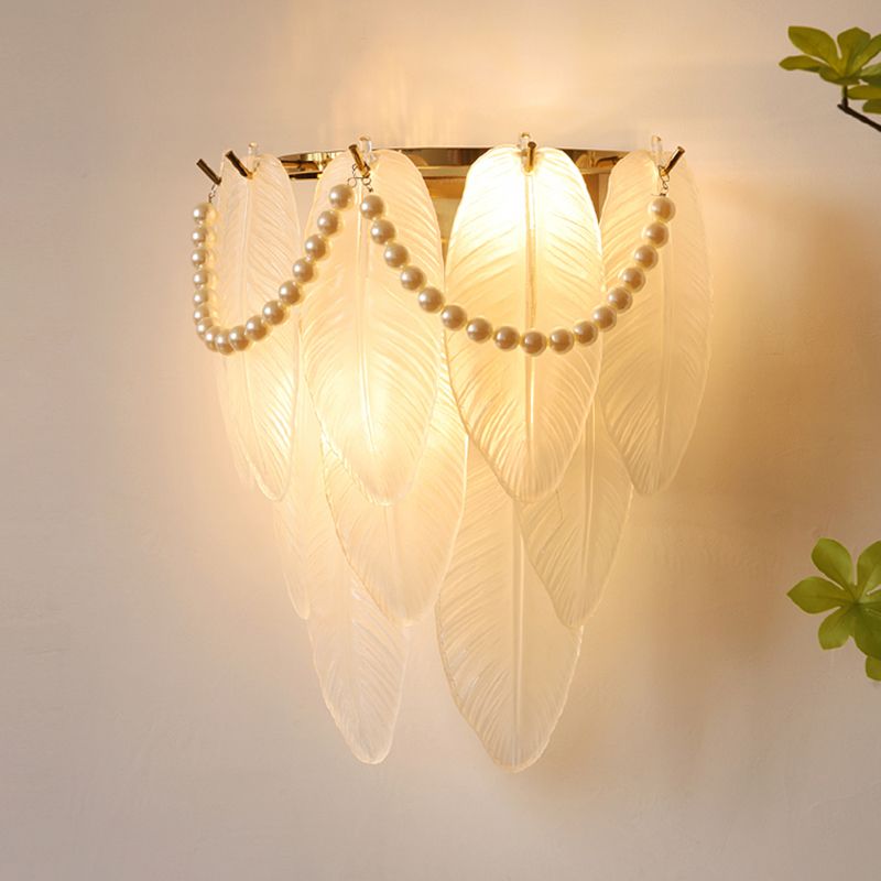 Wall Light Fixture Modern Style Glass Shaded Wall Mount Lighting