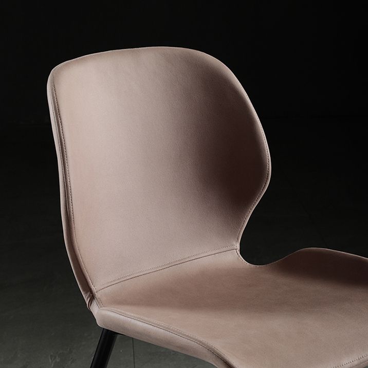 Chaise de salle à manger en tissu de lin de style scandinave Chaises de salle à manger sans accoudoirs à dossier solide (Ensemble de 2)