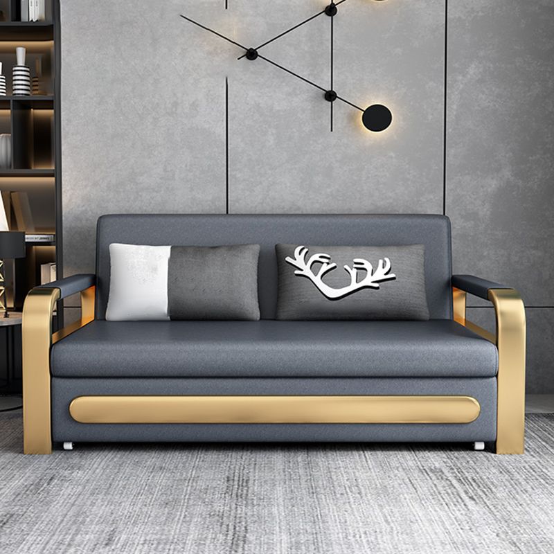 Glam Upholstered Futon and Mattress Pillow Back Futon Sleeper Sofa