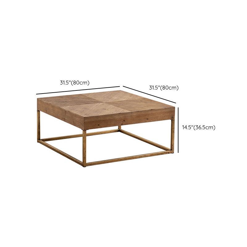 Distressed Wood & Iron Coffee Table French Country Style 1 Single Cocktail Table