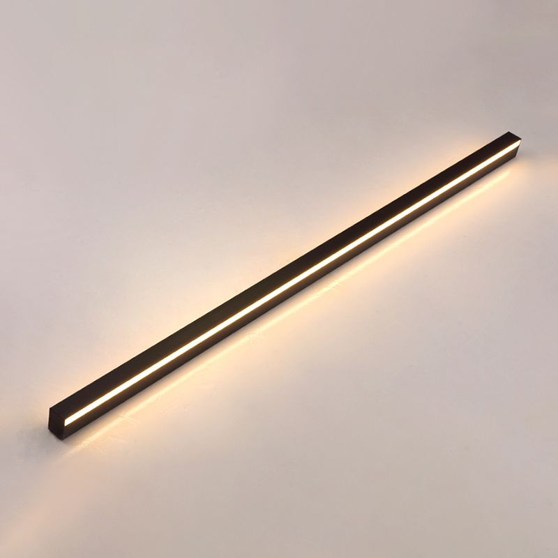 Linear Shade Metal Wall Sconce Modern Style 1 Light Wall Mounted Light in Black