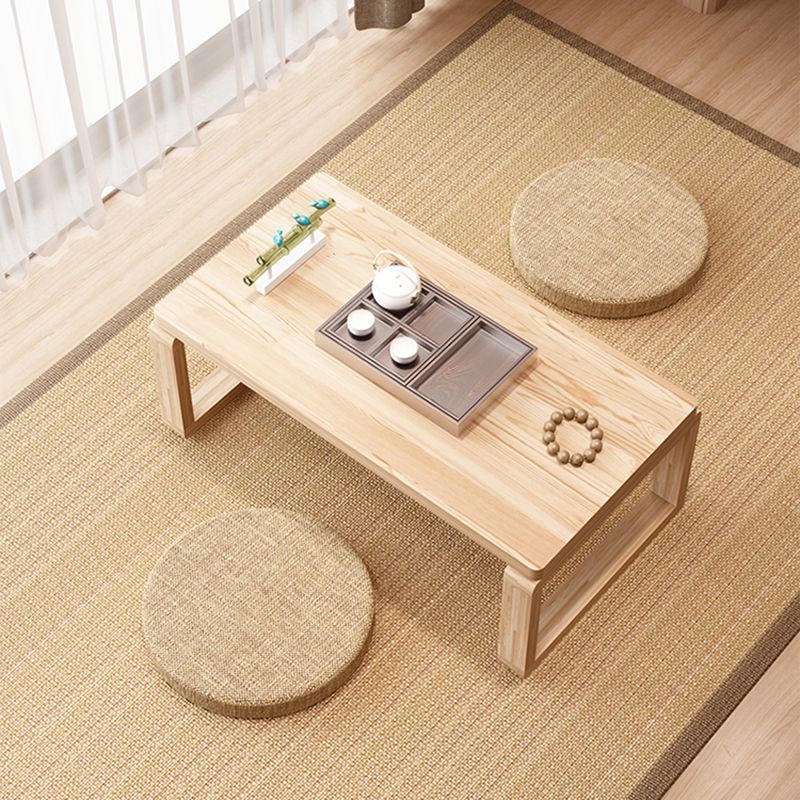 Sled Wooden Coffee Table Nordic Rectangular Single Cocktail Table, 15.75" D x 15.75" H