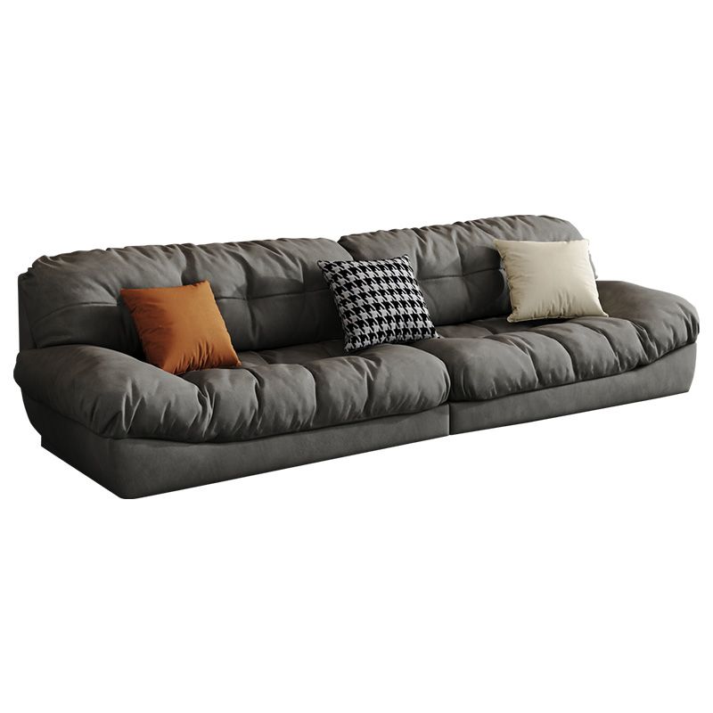 Contemporary Tufted Split-Back Standard Armless Sofa Couch in Grey
