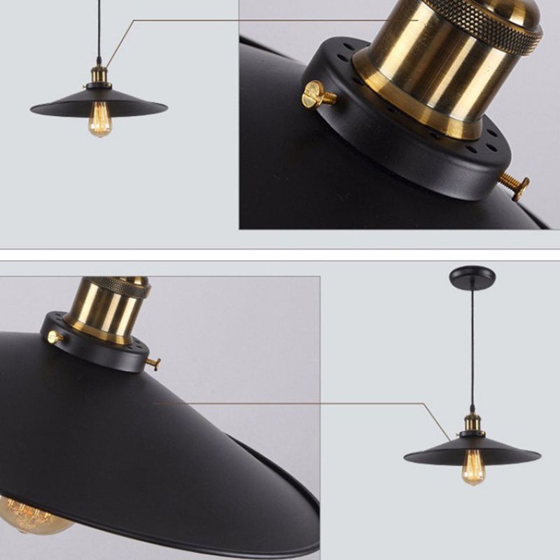 Industrial Simplicity Hanging Light Fixture with Metal Shade for Drawing Room Coffee Shop