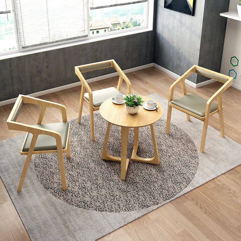 Light Wood Finish Dining Table with Wooden Chairs 1/2/3/4 Pieces Modern Dinette Set