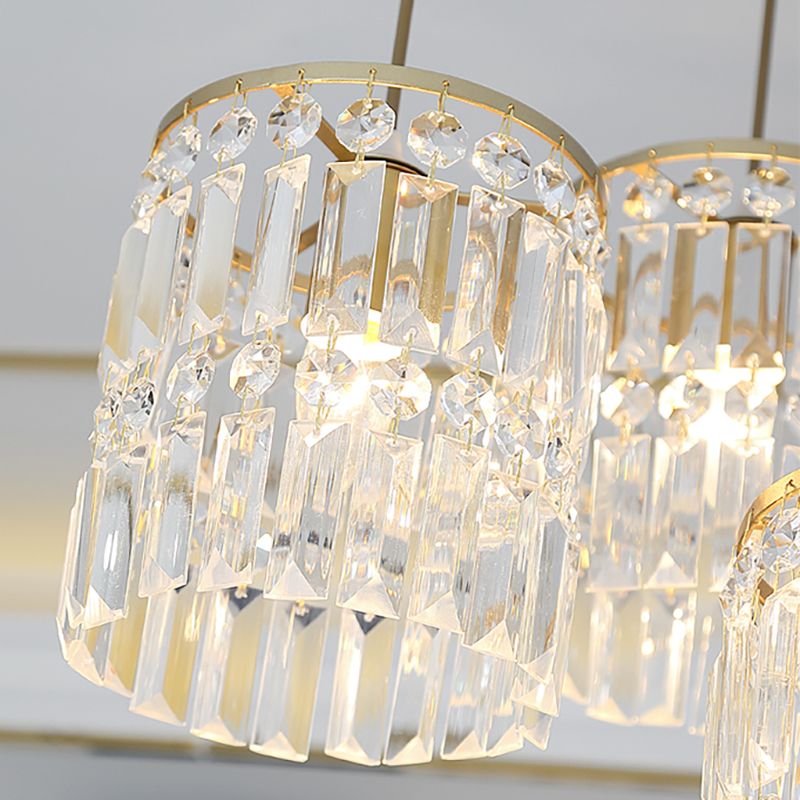 3 têtes Crystal suspendu éclairage pendentif contemporain pour le salon