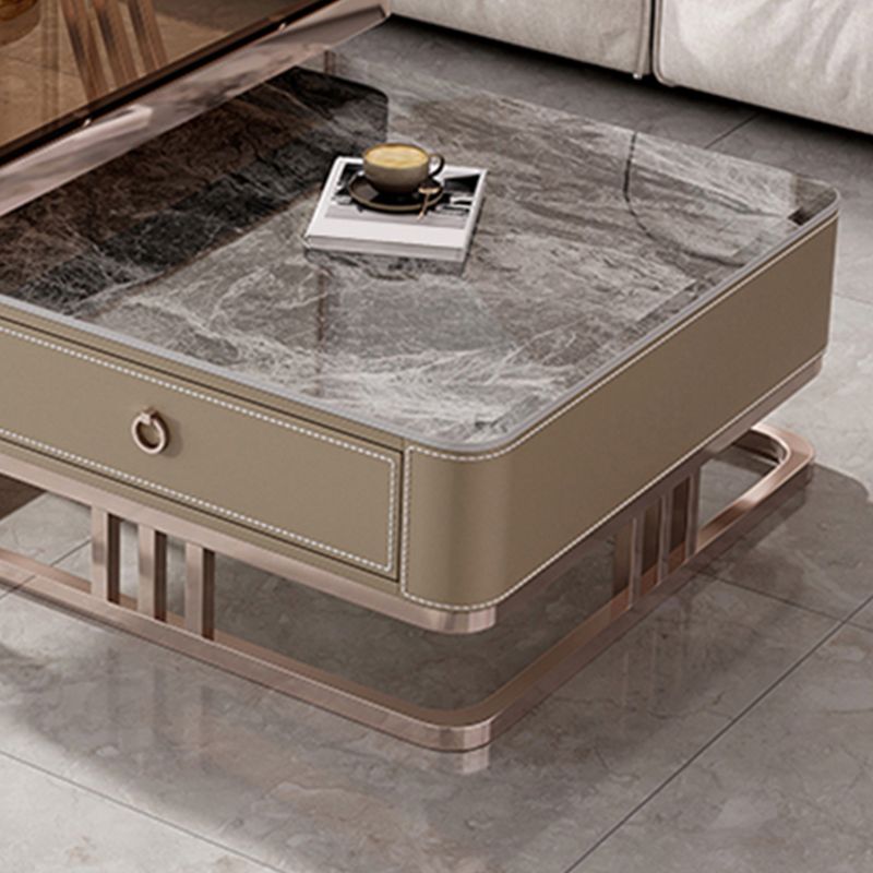 Slate Square Coffee Table Frame 2 Nesting Coffee Table Set for Living Room