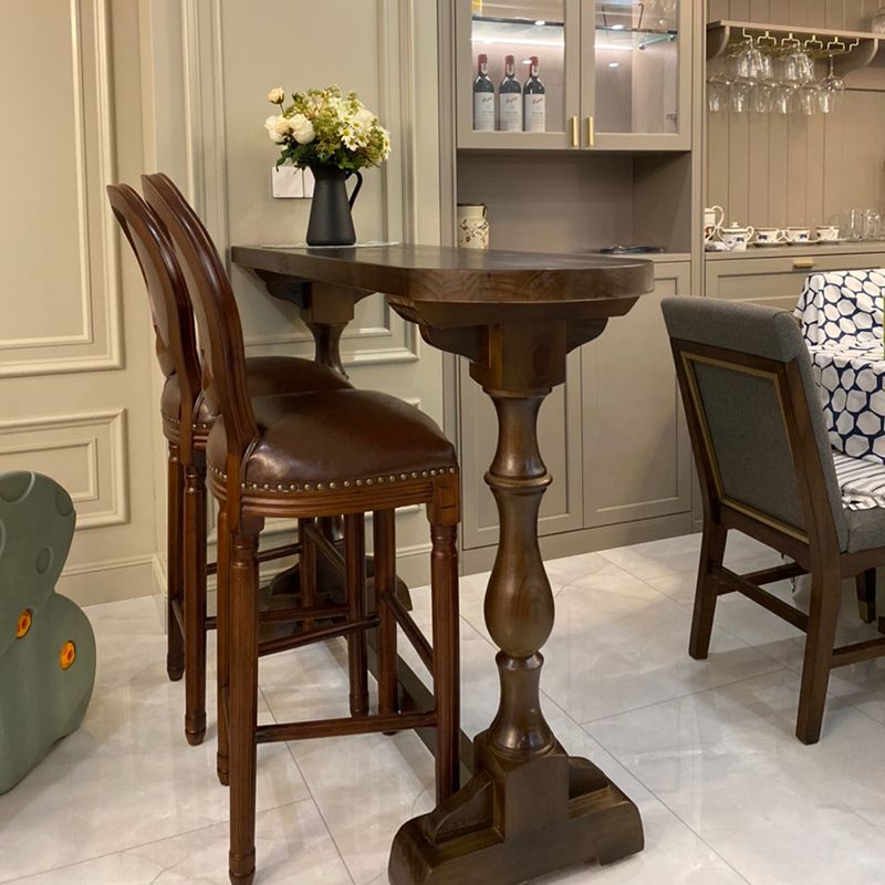 Rectangle Bar Pub Table Set 1/3/4 Pcs Antique Solid Wood Bar Table and Stools