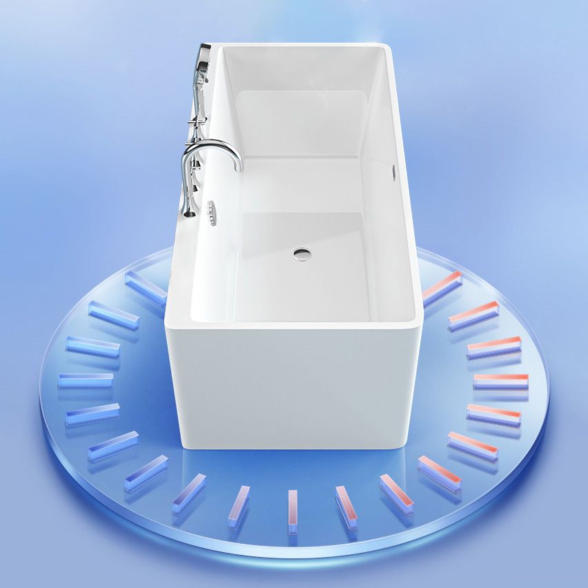 Freestanding Soaking Bathtub Antique Finish Rectangular Modern Tub