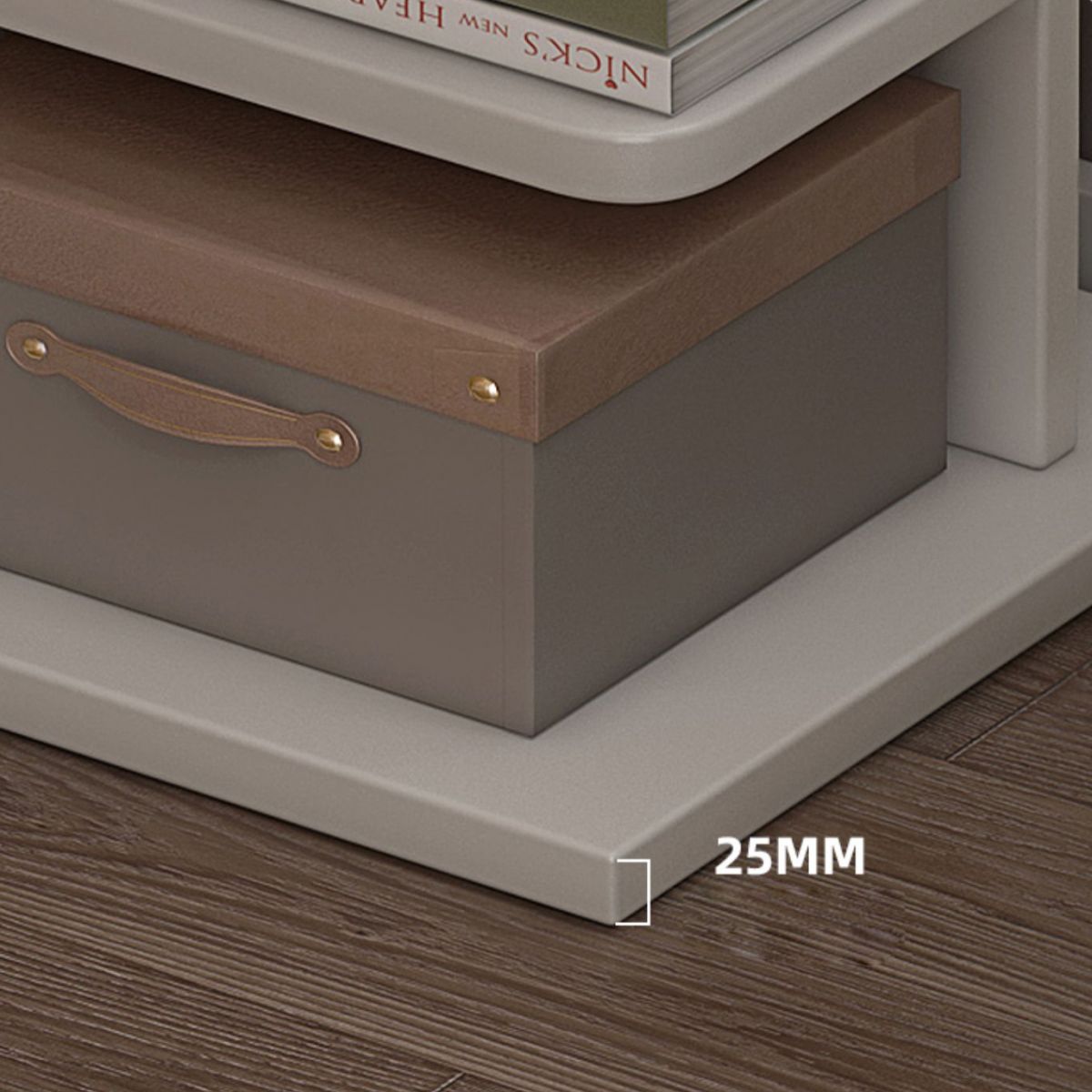 Contemporary Geometric Wood Shelf 13.77" Wide Home Bookshelf