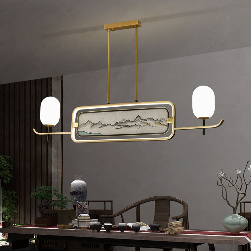 Accesorios de iluminación de la isla de cilindro modernos de vidrio 3 iluminación colgante de luz