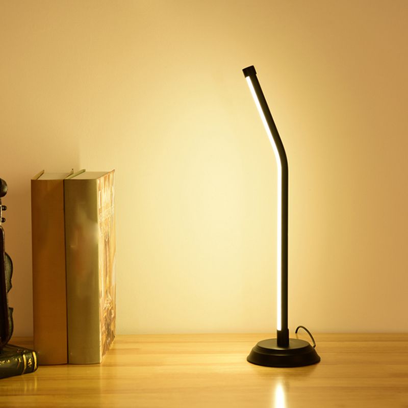 Metallic Rod Shaped Table Lamp Nordic Style Integrated LED Nightstand Light