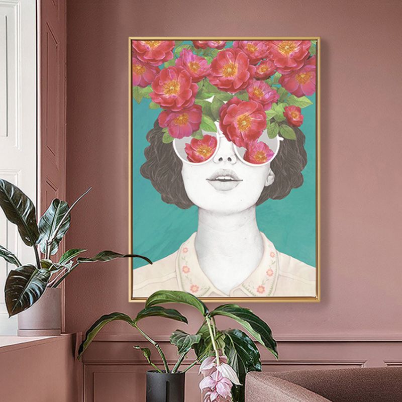 Toile de couleur pastel pour jeunes femmes, décoration murale texturée de Style Glam pour chambre de filles