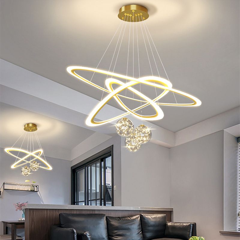 Multi Lights Pendant Chandelier Modern Style Glass Hanging Lamps