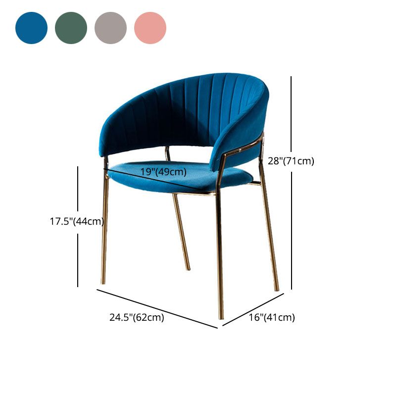 Sillas de comedor con brazo trasero abierto escandinavo, silla lateral tapizada