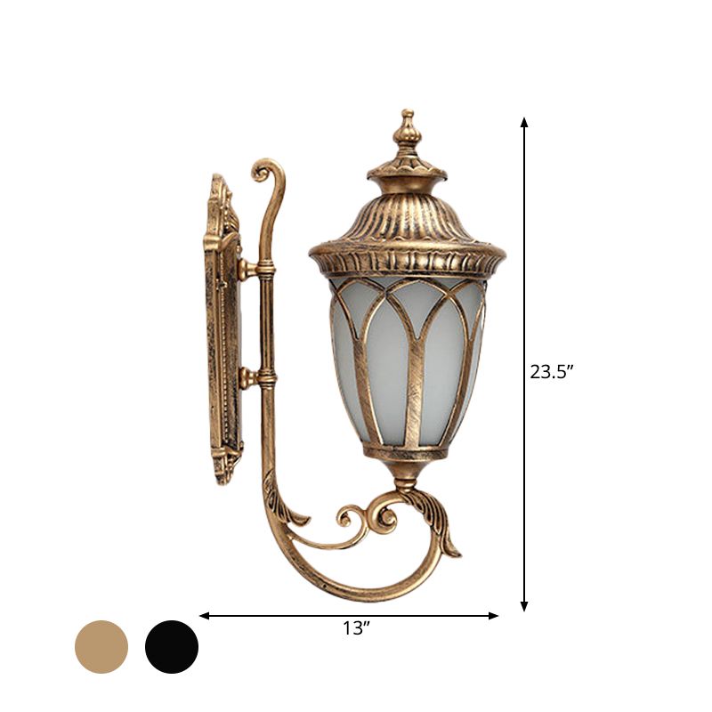 Aluminium Black / Bronze Wall Mount LAMPE CURVE CURVE 1 BULB LODGE STYLE ÉCLAINE D'ACCONCE AVEC DE VERRE GRATITE