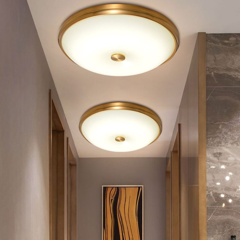 Lampada da incasso rotonda Lampada da incasso tradizionale impermeabile con paralume in vetro