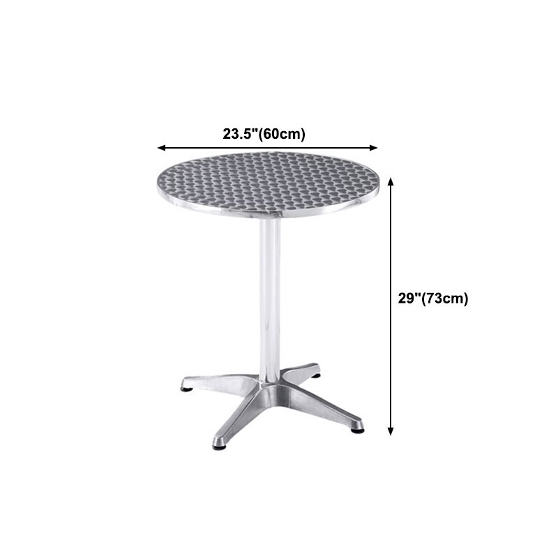 Stainless Steel Dining Table Industrial Pedestal Dining Table in Stainless Steel