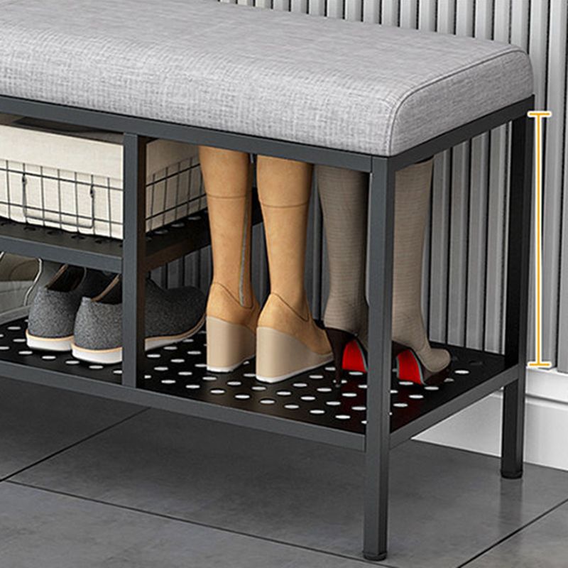 12.6 Inch Wide Modern Cushioned Entryway Bench Foam Bench with Shoe Storage
