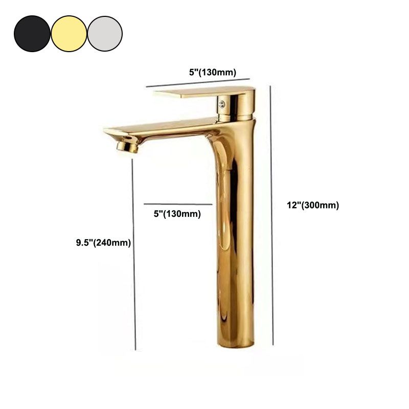 Modern Style Vessel Sink Faucet Lever Handle Copper Low Arc Vessel Faucet