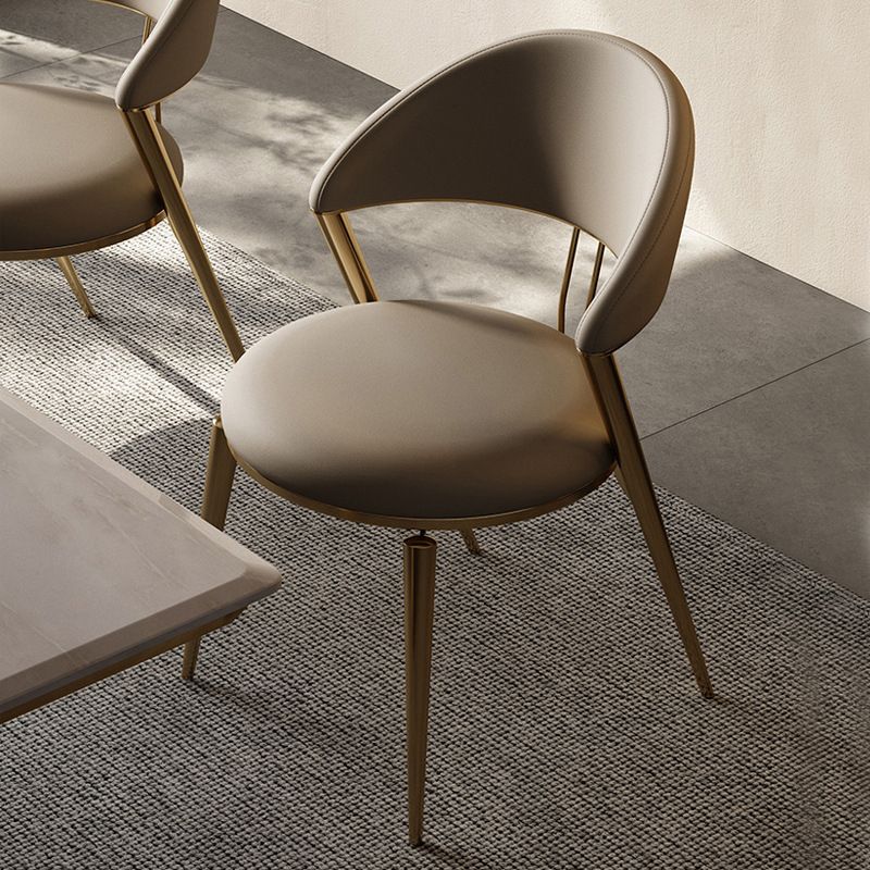 Glam Open Back Chair Home Dining Room Metal Armless Dining Chair