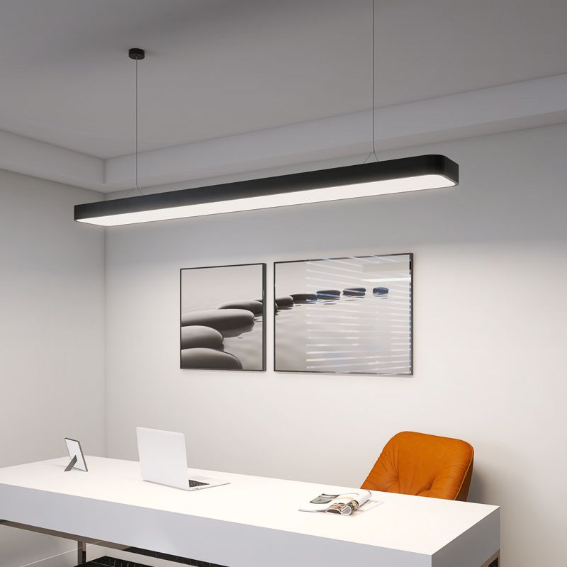 Lustre de l'île moderne lustre linéaire d'éclairage de lustre en métal pour le bureau