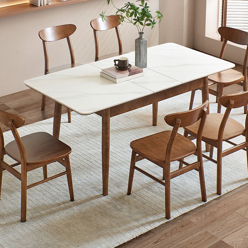 Rectangle Simplicity Fixed Table Extendable Sintered Stone Dining Table