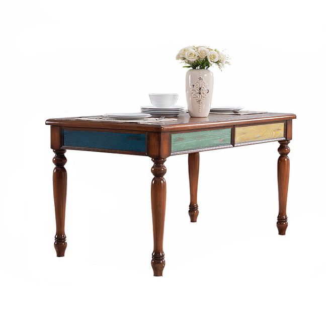 Rubberwood massief hout 4-voet eettafel Midcentury stijl eettafel, 55 "x 31,5" x 30 "