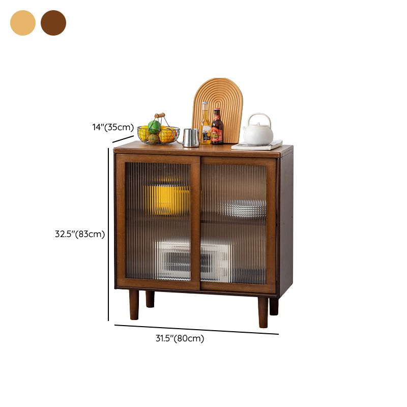 Farmhouse Glass Doors Sideboard Cabinet 32.7-inch High Buffet